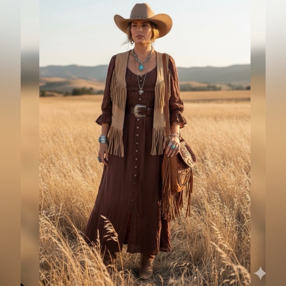 Free People magdalia romantic boho maxi dress size S bottom down puffy sleeve - Picture 3 of 13